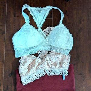 3PC Small Aerie and Gilly Hicks Bralettes